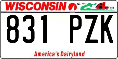 WI license plate 831PZK