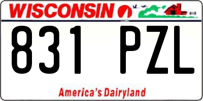 WI license plate 831PZL