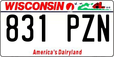 WI license plate 831PZN