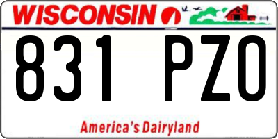 WI license plate 831PZO