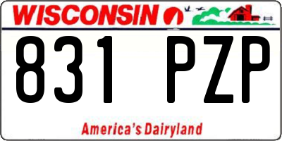 WI license plate 831PZP