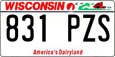 WI license plate 831PZS