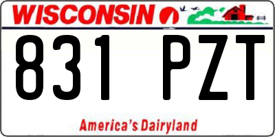 WI license plate 831PZT