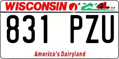 WI license plate 831PZU
