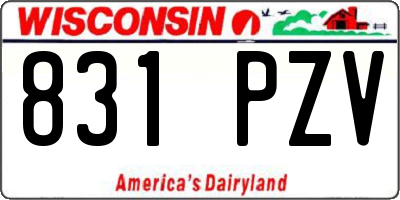 WI license plate 831PZV