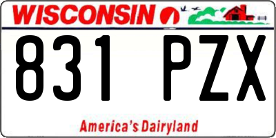 WI license plate 831PZX