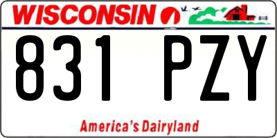 WI license plate 831PZY