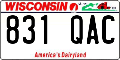 WI license plate 831QAC