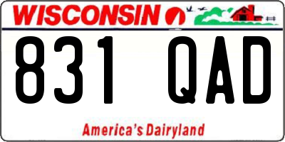 WI license plate 831QAD