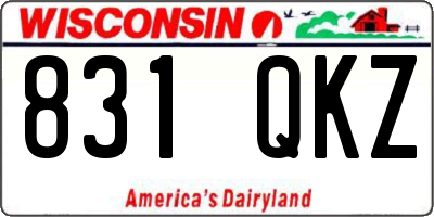 WI license plate 831QKZ