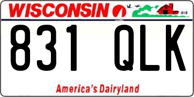 WI license plate 831QLK