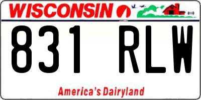 WI license plate 831RLW