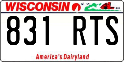 WI license plate 831RTS