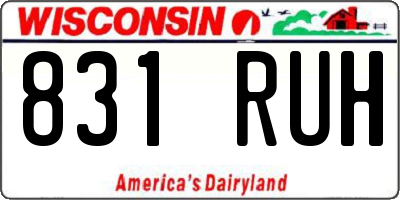 WI license plate 831RUH