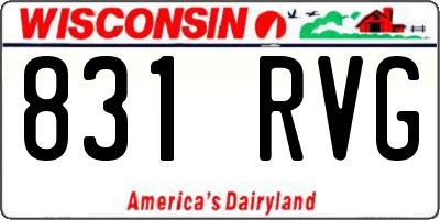 WI license plate 831RVG