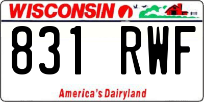 WI license plate 831RWF