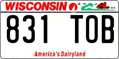 WI license plate 831TOB
