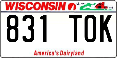 WI license plate 831TOK