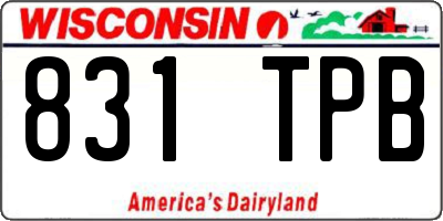 WI license plate 831TPB