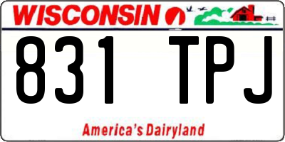 WI license plate 831TPJ