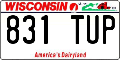 WI license plate 831TUP