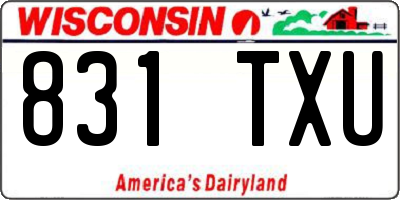 WI license plate 831TXU