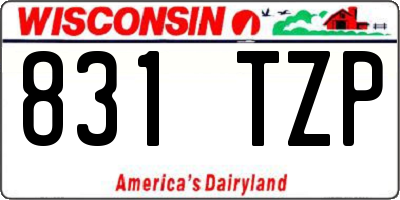 WI license plate 831TZP