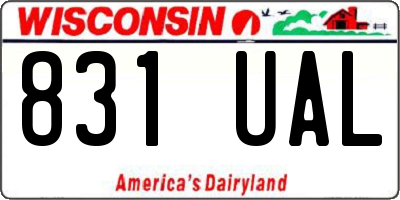 WI license plate 831UAL