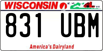 WI license plate 831UBM