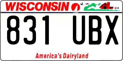 WI license plate 831UBX