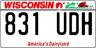 WI license plate 831UDH