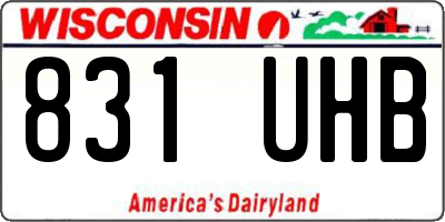 WI license plate 831UHB