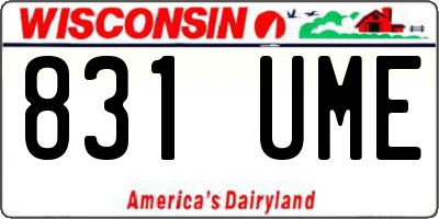 WI license plate 831UME