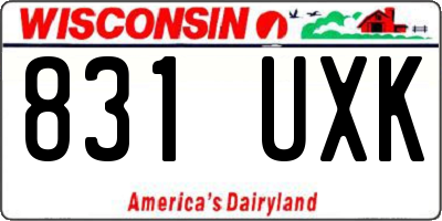 WI license plate 831UXK