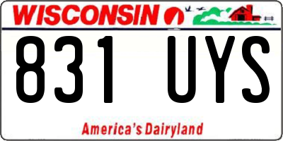 WI license plate 831UYS