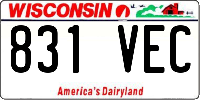 WI license plate 831VEC