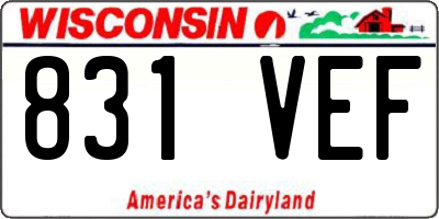 WI license plate 831VEF