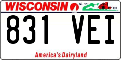 WI license plate 831VEI
