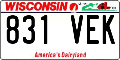 WI license plate 831VEK
