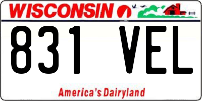 WI license plate 831VEL