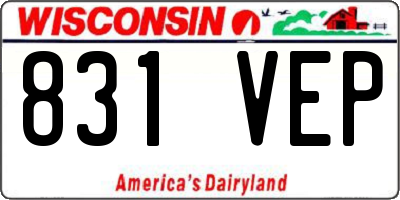 WI license plate 831VEP