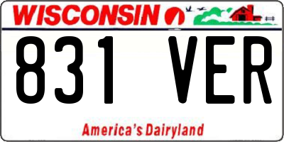 WI license plate 831VER