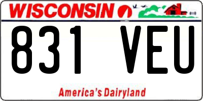 WI license plate 831VEU