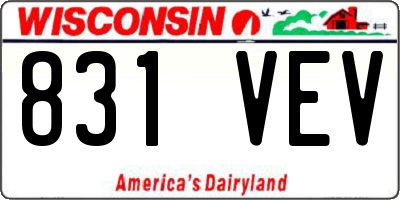 WI license plate 831VEV