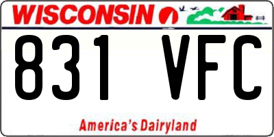 WI license plate 831VFC