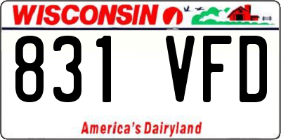 WI license plate 831VFD