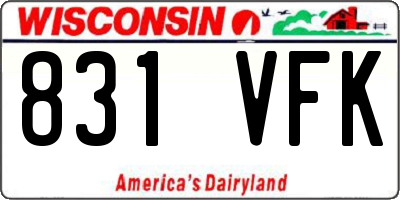 WI license plate 831VFK