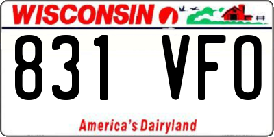 WI license plate 831VFO