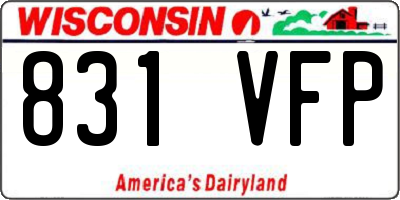 WI license plate 831VFP