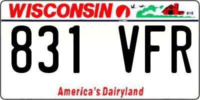 WI license plate 831VFR